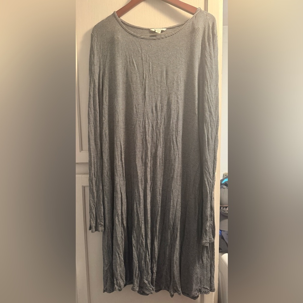 American Eagle Outfitters Black & White Striped Midi Dress